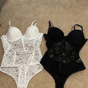 (1) black & (1) white lace body suit. SHEIN brand. Both sized medium.